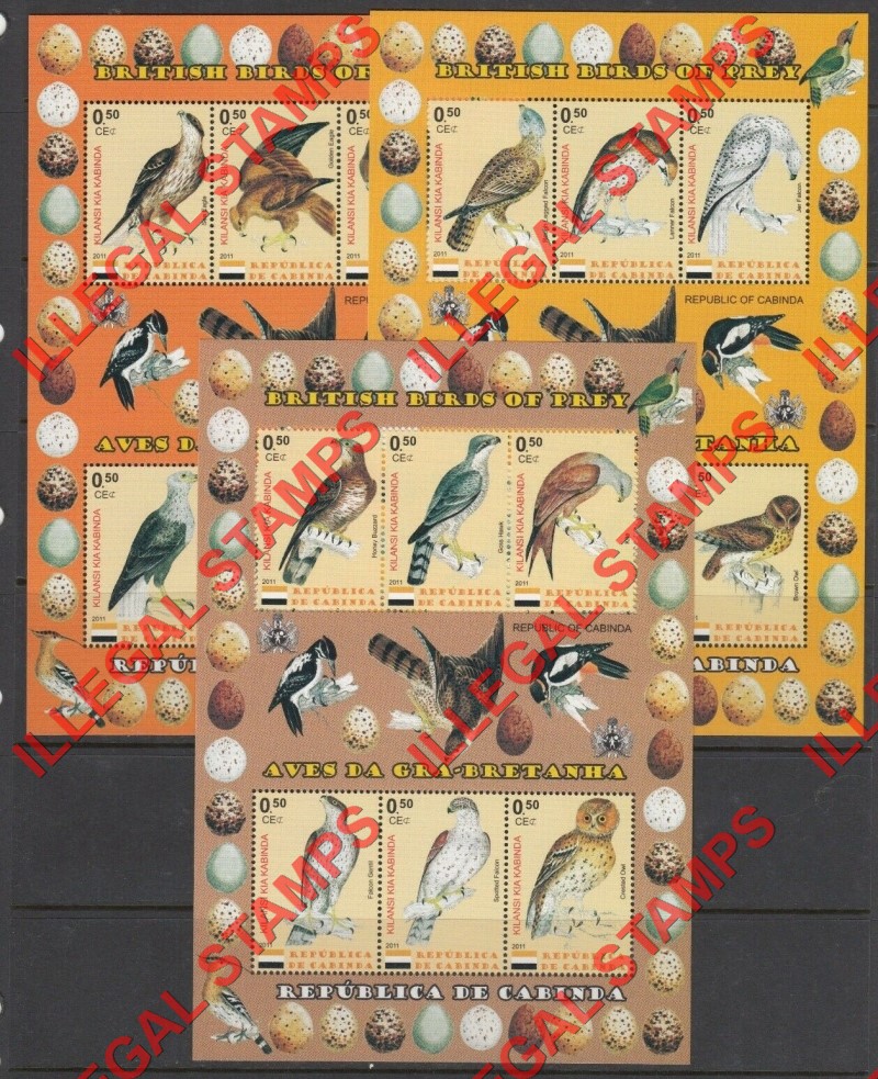 Cabinda 2011 Birds of Prey Illegal stamps Cabinda 2011 Birds of Prey Illegal stamps